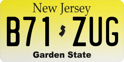 NJ license plate B71ZUG
