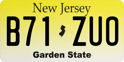 NJ license plate B71ZUO