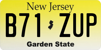 NJ license plate B71ZUP