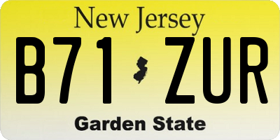 NJ license plate B71ZUR