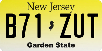 NJ license plate B71ZUT