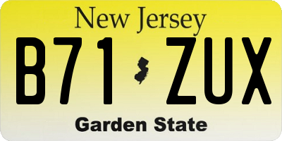 NJ license plate B71ZUX