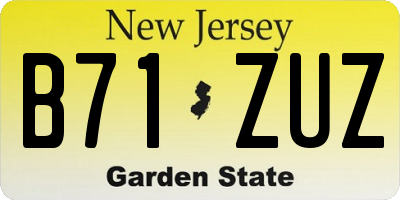 NJ license plate B71ZUZ