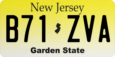 NJ license plate B71ZVA