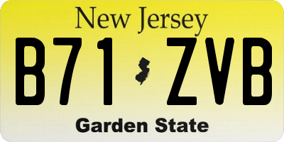 NJ license plate B71ZVB