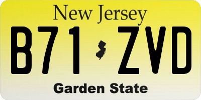 NJ license plate B71ZVD