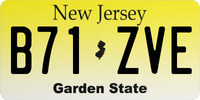 NJ license plate B71ZVE