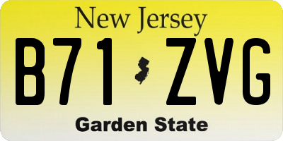 NJ license plate B71ZVG