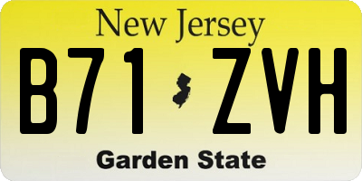 NJ license plate B71ZVH