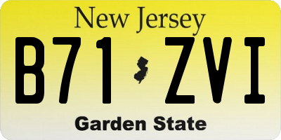 NJ license plate B71ZVI