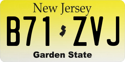 NJ license plate B71ZVJ