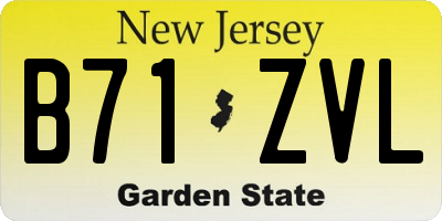 NJ license plate B71ZVL