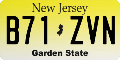 NJ license plate B71ZVN