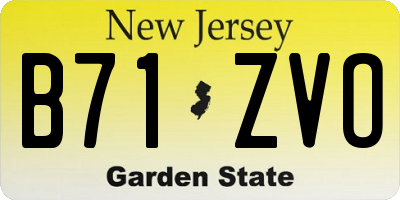 NJ license plate B71ZVO