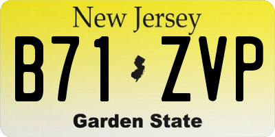 NJ license plate B71ZVP
