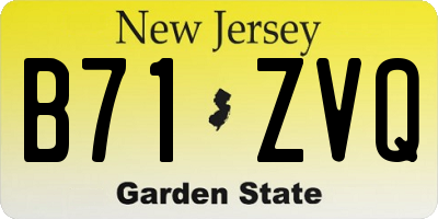 NJ license plate B71ZVQ