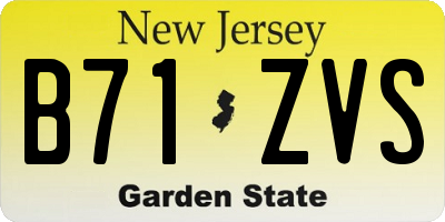 NJ license plate B71ZVS