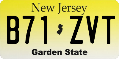 NJ license plate B71ZVT