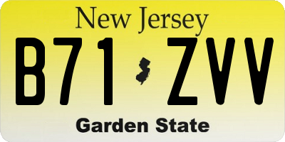 NJ license plate B71ZVV