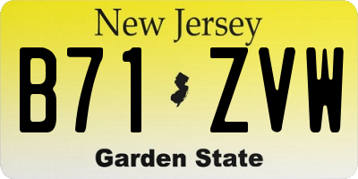 NJ license plate B71ZVW