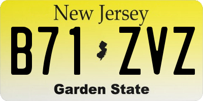 NJ license plate B71ZVZ
