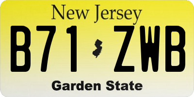 NJ license plate B71ZWB