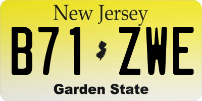 NJ license plate B71ZWE