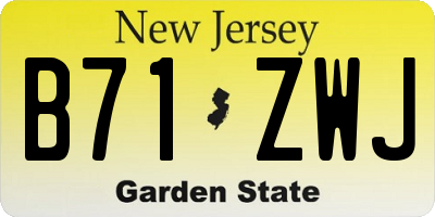 NJ license plate B71ZWJ