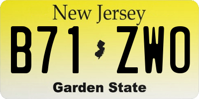 NJ license plate B71ZWO