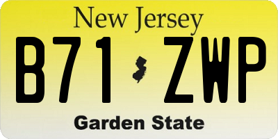 NJ license plate B71ZWP