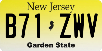 NJ license plate B71ZWV