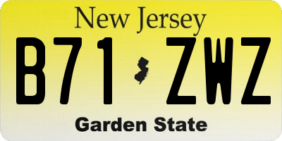 NJ license plate B71ZWZ