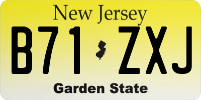 NJ license plate B71ZXJ
