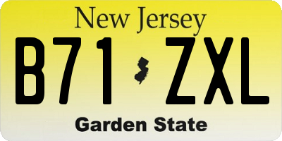 NJ license plate B71ZXL