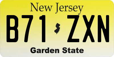 NJ license plate B71ZXN