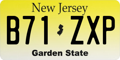 NJ license plate B71ZXP