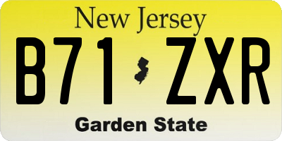 NJ license plate B71ZXR