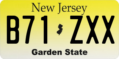 NJ license plate B71ZXX