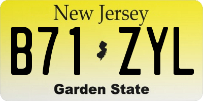 NJ license plate B71ZYL