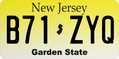 NJ license plate B71ZYQ