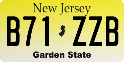 NJ license plate B71ZZB