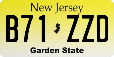 NJ license plate B71ZZD