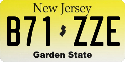 NJ license plate B71ZZE
