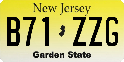 NJ license plate B71ZZG