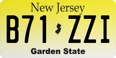 NJ license plate B71ZZI
