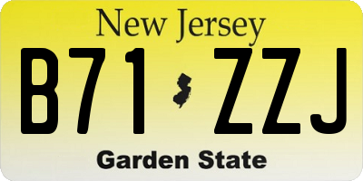 NJ license plate B71ZZJ
