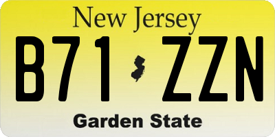 NJ license plate B71ZZN