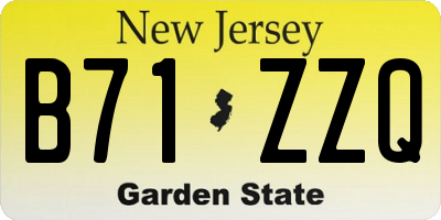 NJ license plate B71ZZQ
