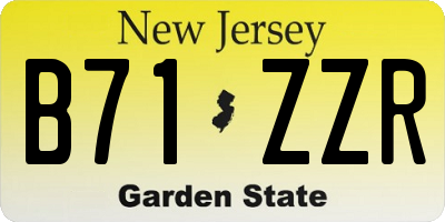 NJ license plate B71ZZR