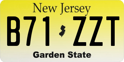 NJ license plate B71ZZT